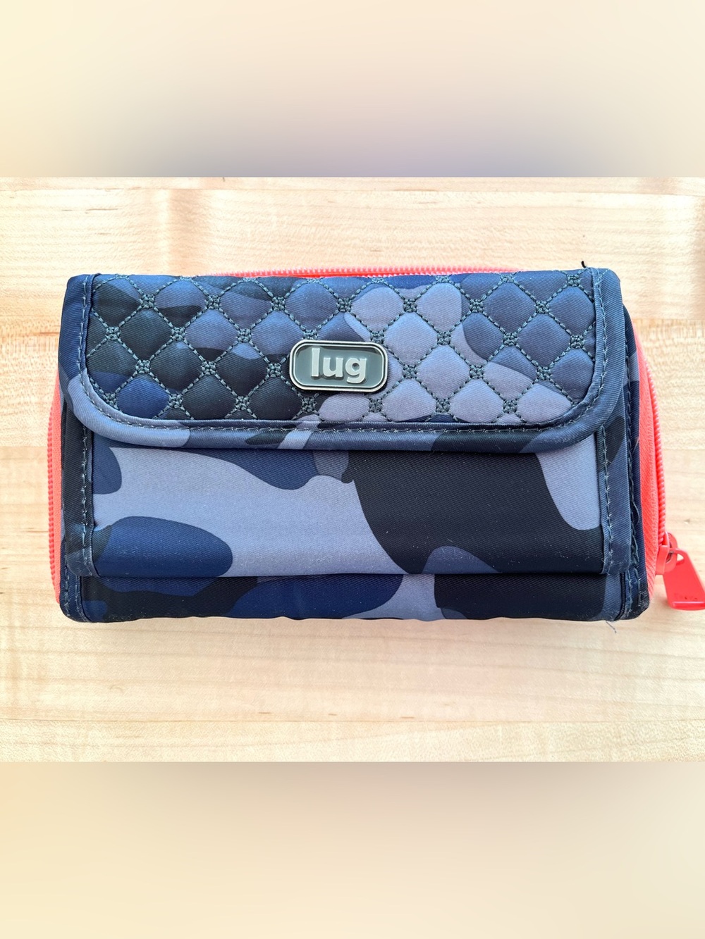 Lug Kickflip Convertible Wallet, Camo Blue